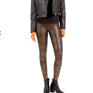 Spanx Faux Leather Leopard Leggings